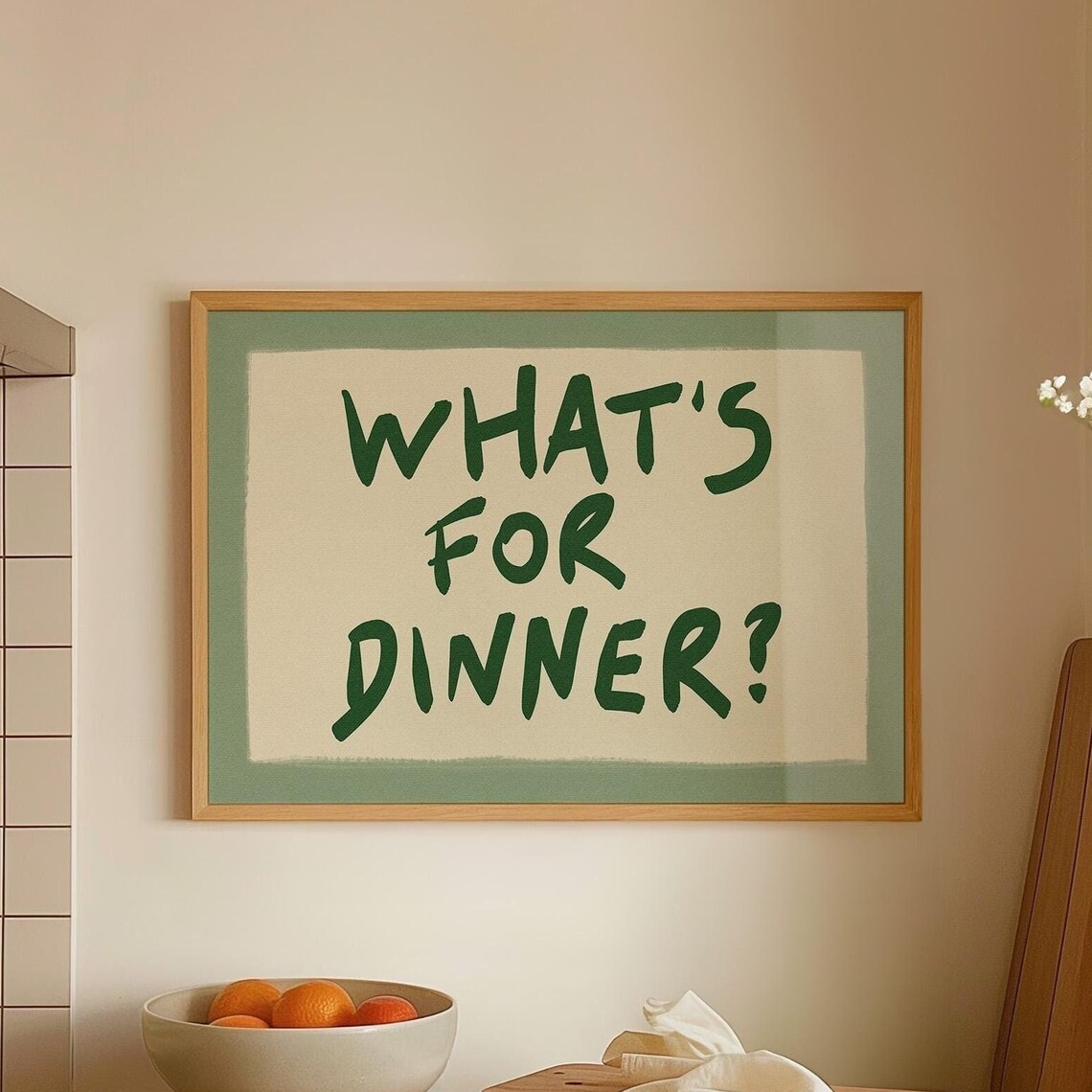 Whats For Dinner? Kitchen Typography Art Print