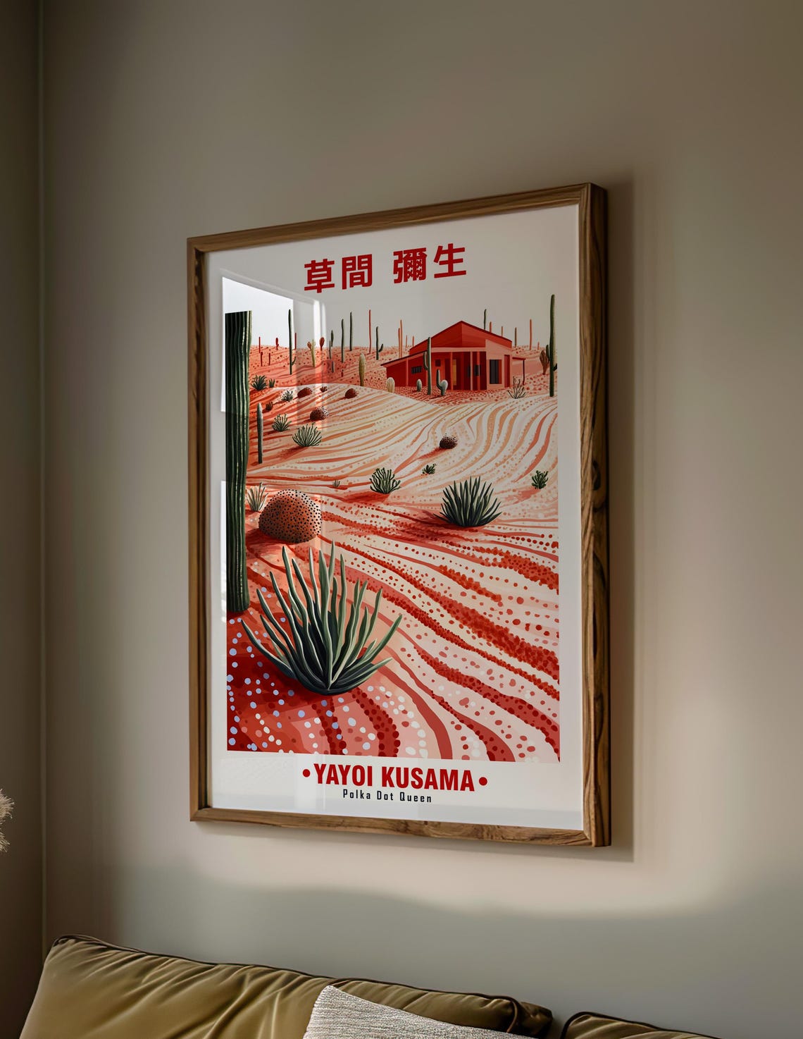 Yayoi Kusama-Inspired Terracotta Desert Adobe Cabin Art Poster - Image 2