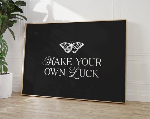 Lucky Girl Syndrome Print College Apartment Decor Retro Funky Dorm Room Posters Trendy Wall Art Girly Preppy Dark Academia Aesthetic