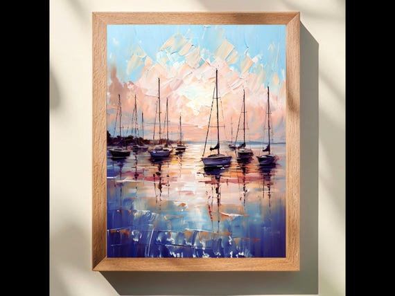 Annapolis Sunrise Boat Painting Chesapeake Bay Maritime Art Print