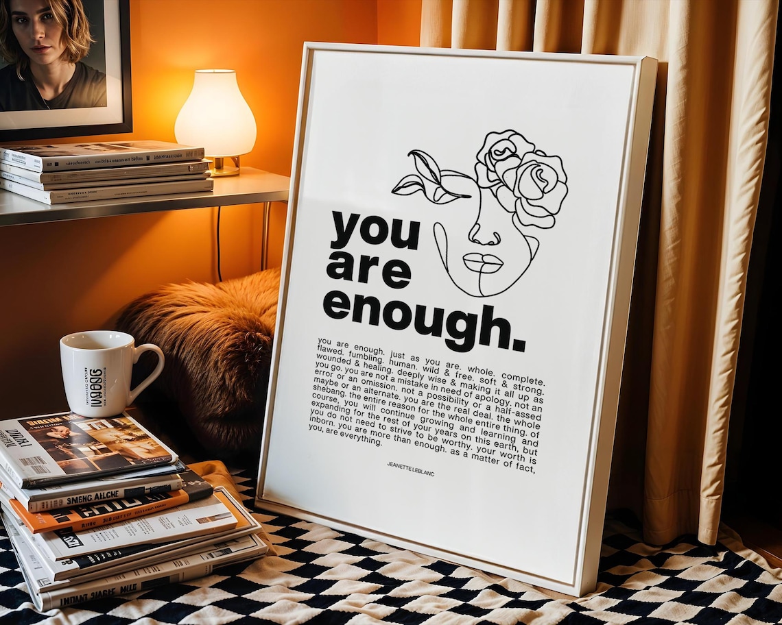 You Are Enough Minimalist Affirmation Art Print