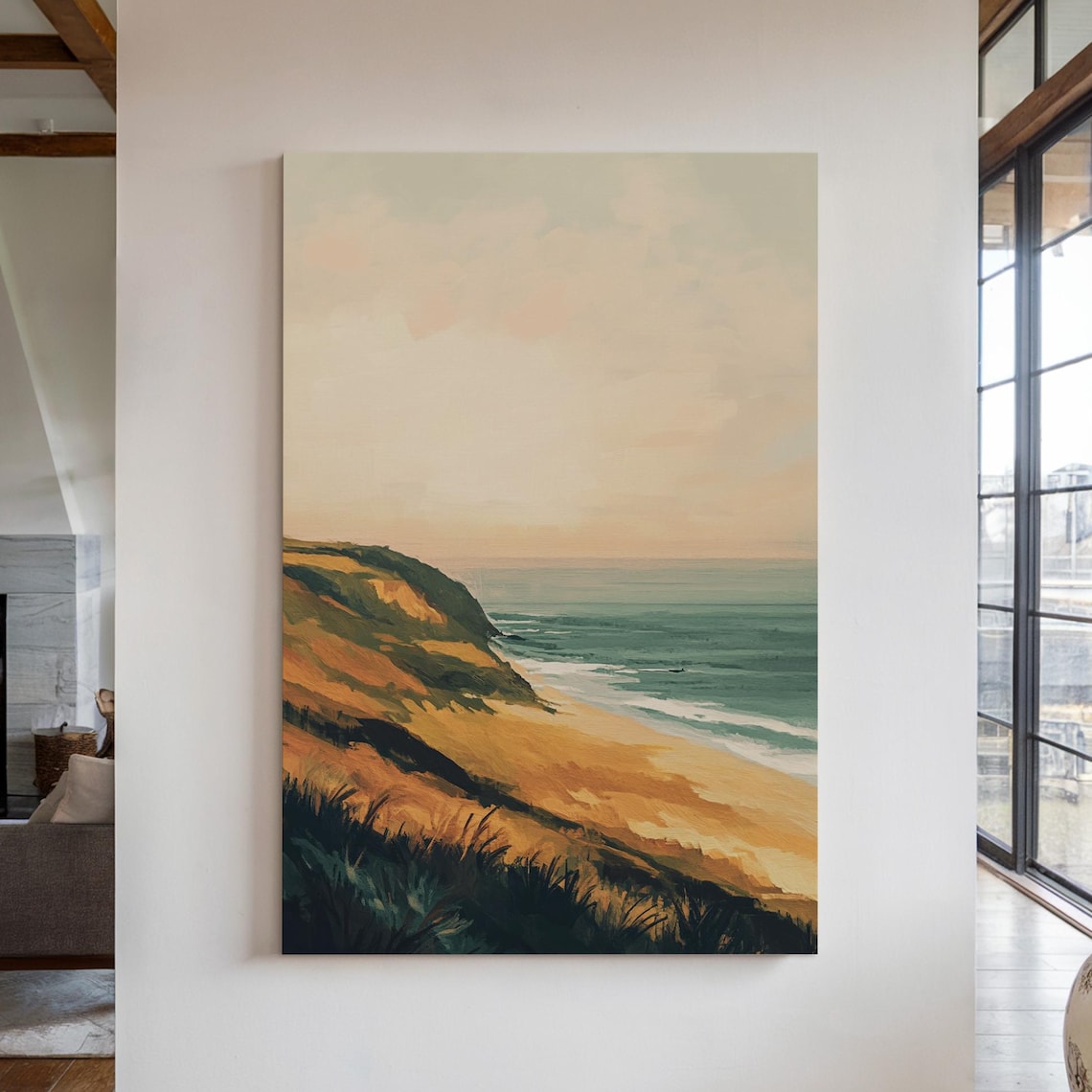 Sunset Coastal Cliff Landscape, Christian Nature Art