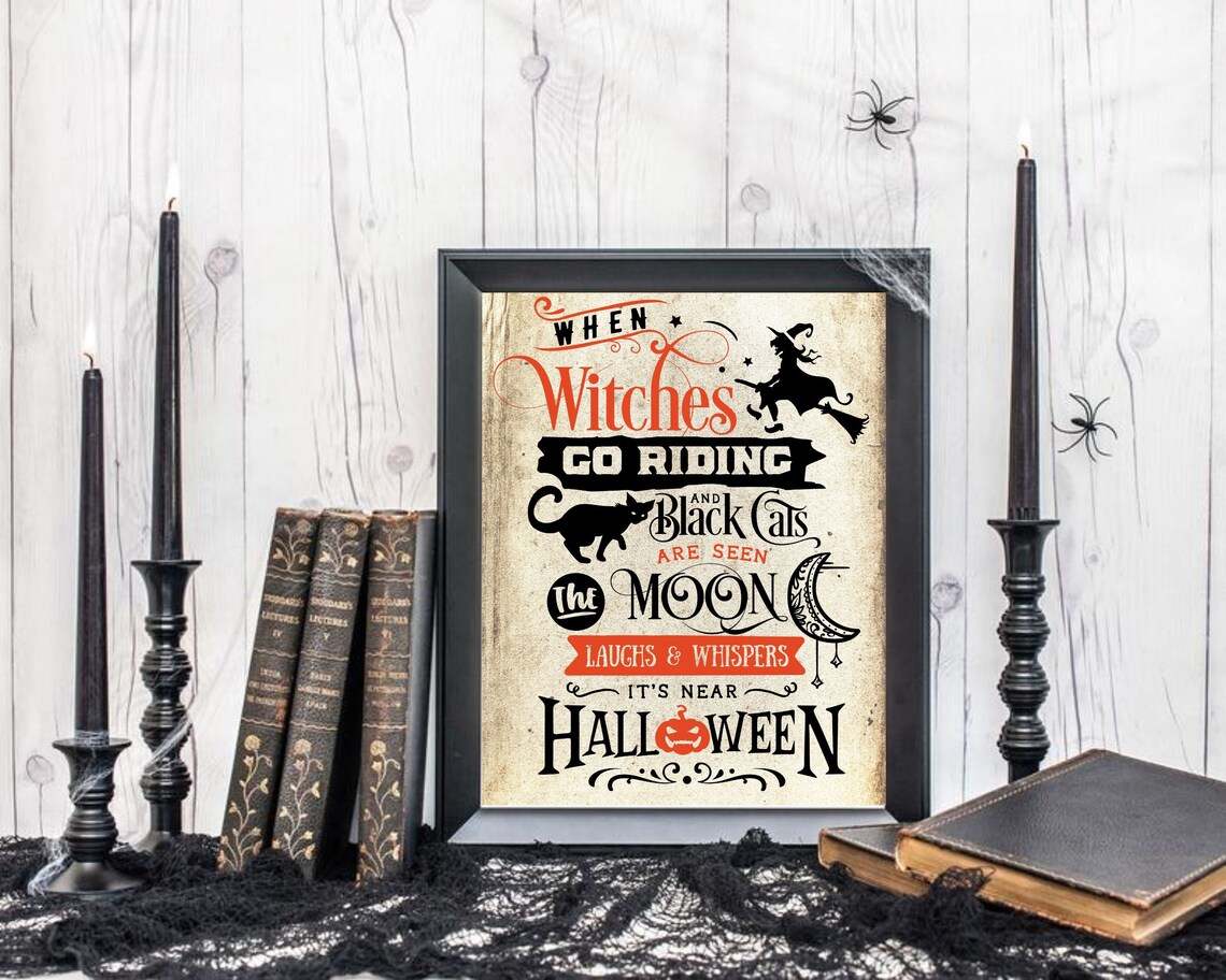 Halloween Book Page Print, Vintage Halloween Decor - Image 3