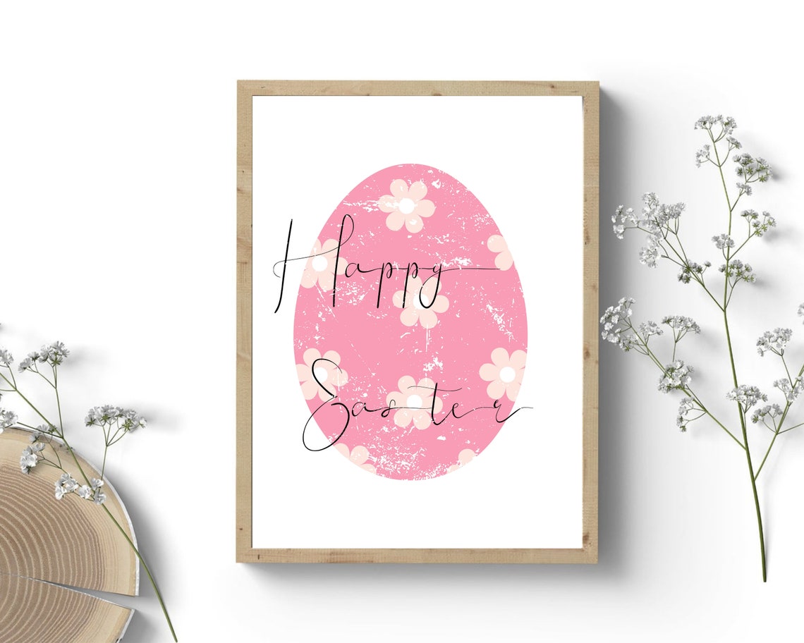 Easter Wall Art Easter Egg Easter Decor Easter Art Happy Easter Easter Prints Farmhouse Easter Print - Image 2