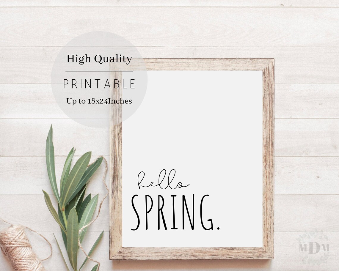 Hello Spring Farmhouse Art Print, Spring Decor - Image 3
