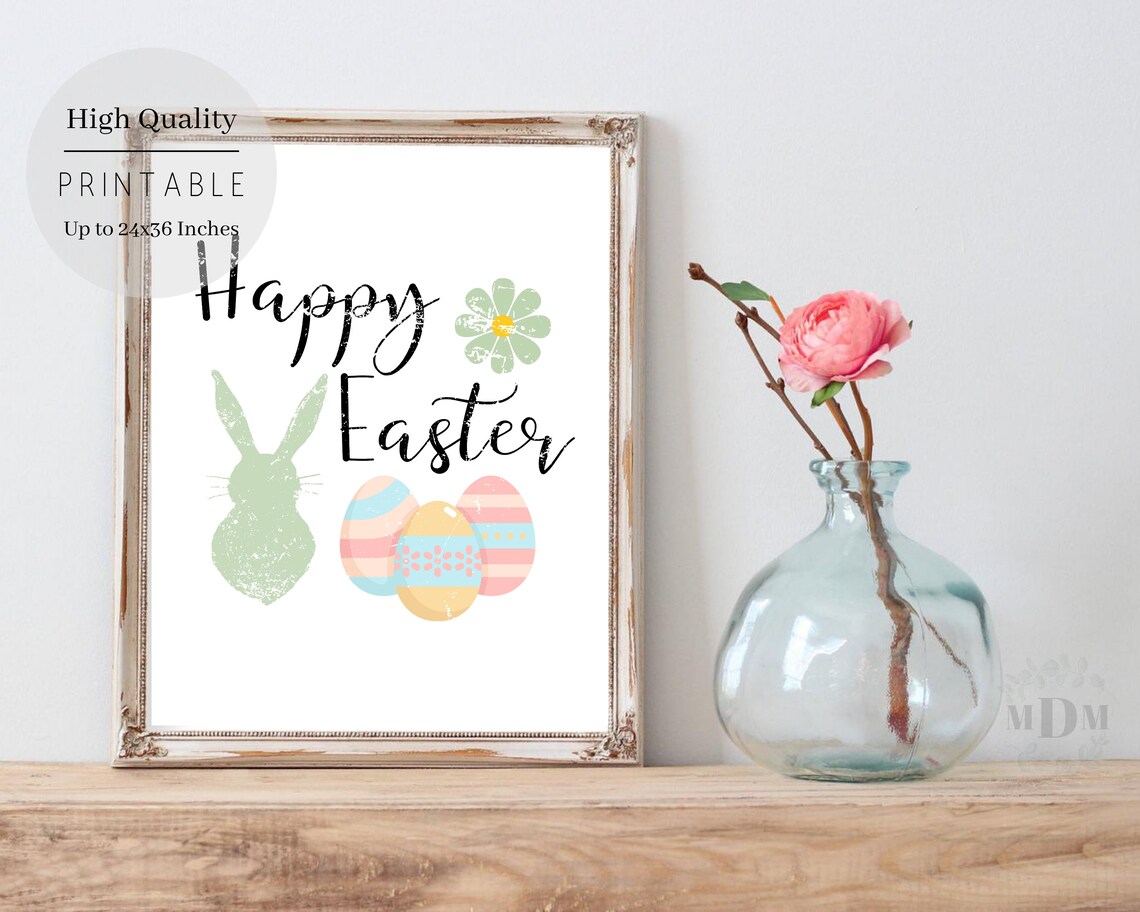 Happy Easter, Easter Bunny Farmhouse Decor - Image 5