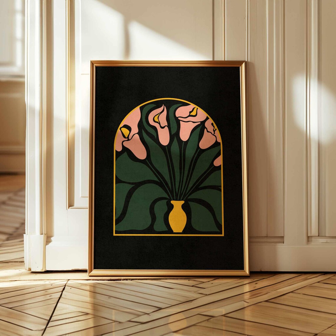 Abstract Calla Lilies, 70s Retro Midcentury Art Print