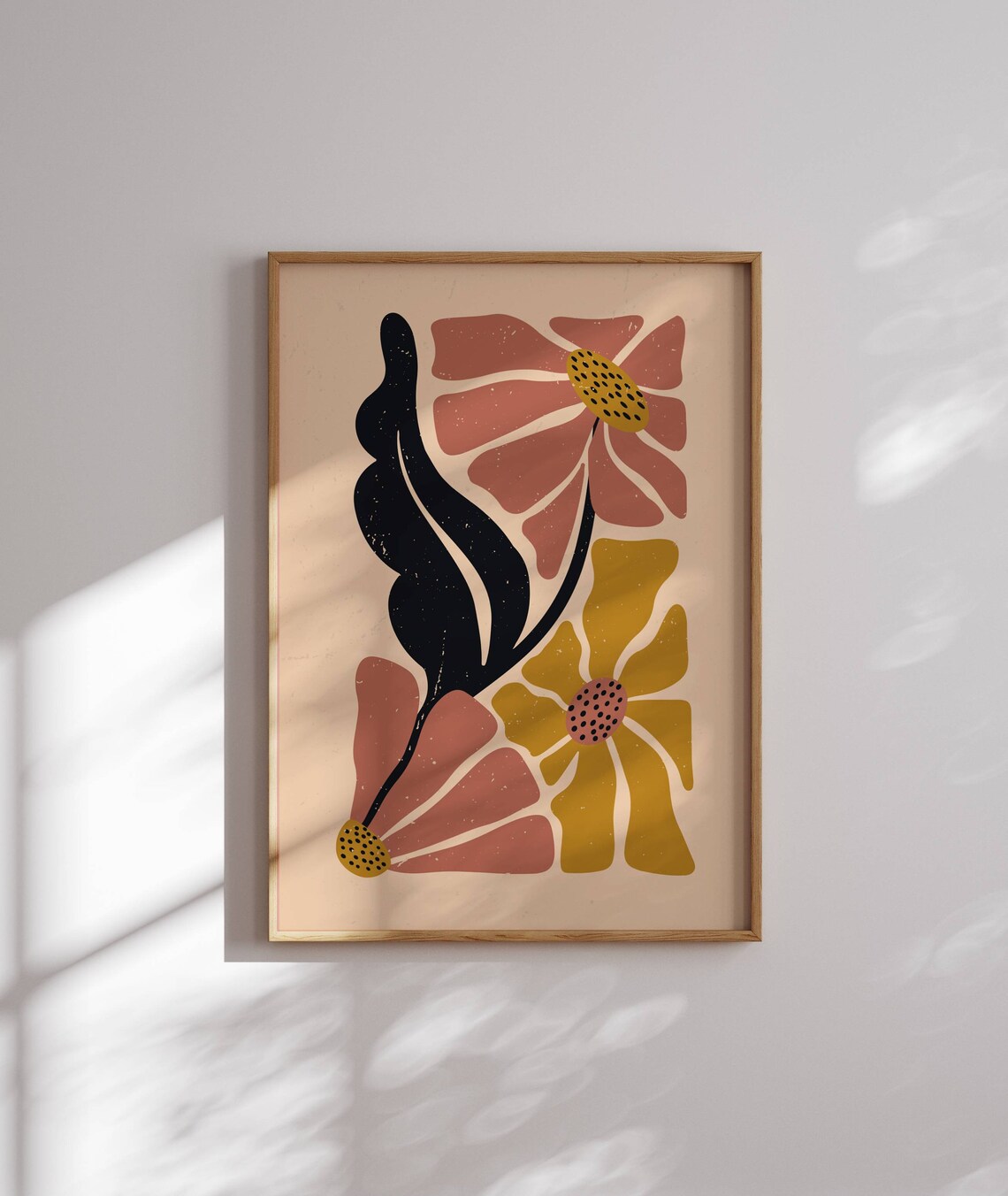 Matisse-Inspired 70s Flower Art Print, Retro