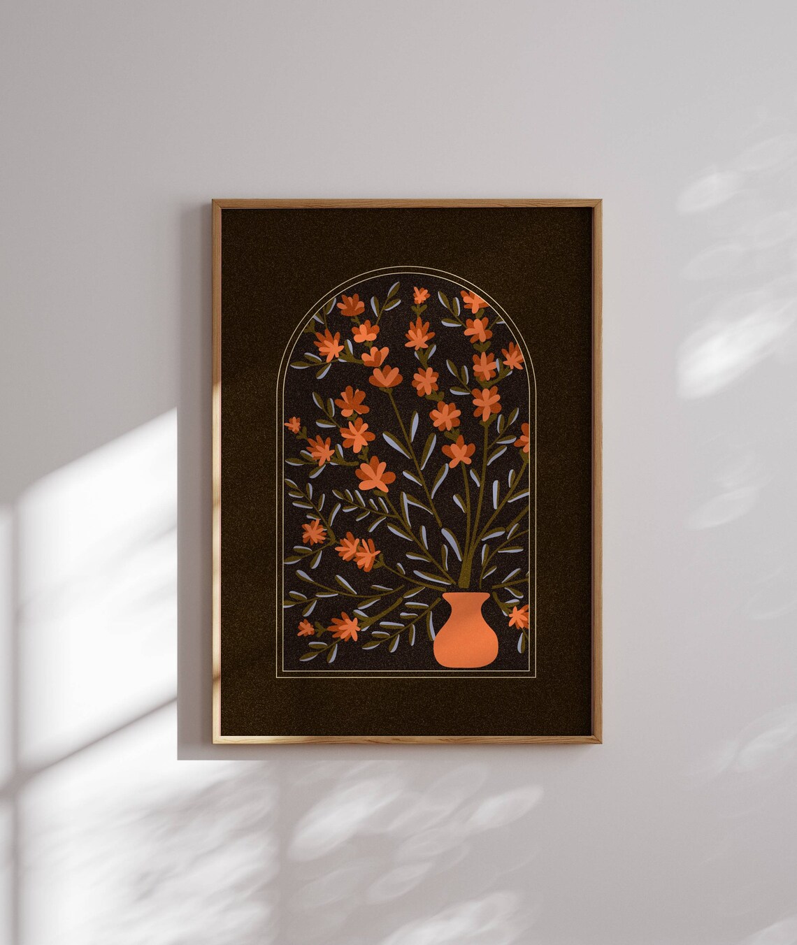 Groovy 70s Flower Poster, Retro Matisse Style