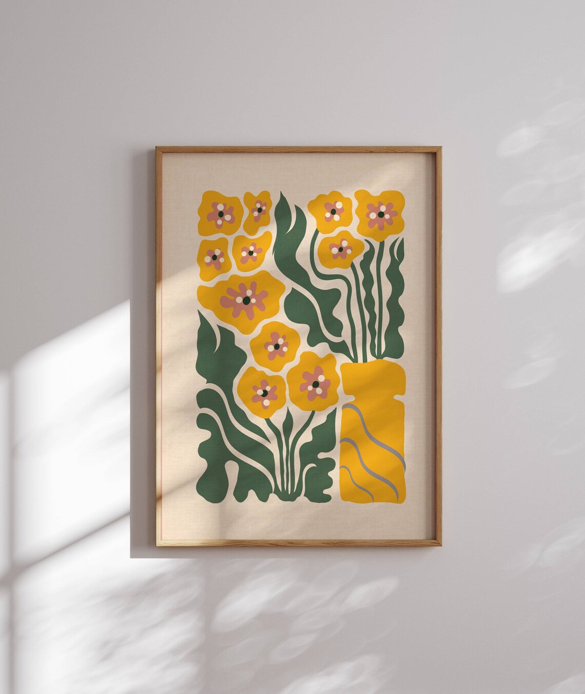 Groovy 70s Flower Print, Matisse-Style Botanical Art Print