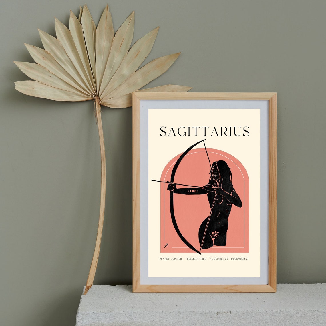 Sagittarius Zodiac Goddess Archer Constellation Astrology Poster Art - Image 2