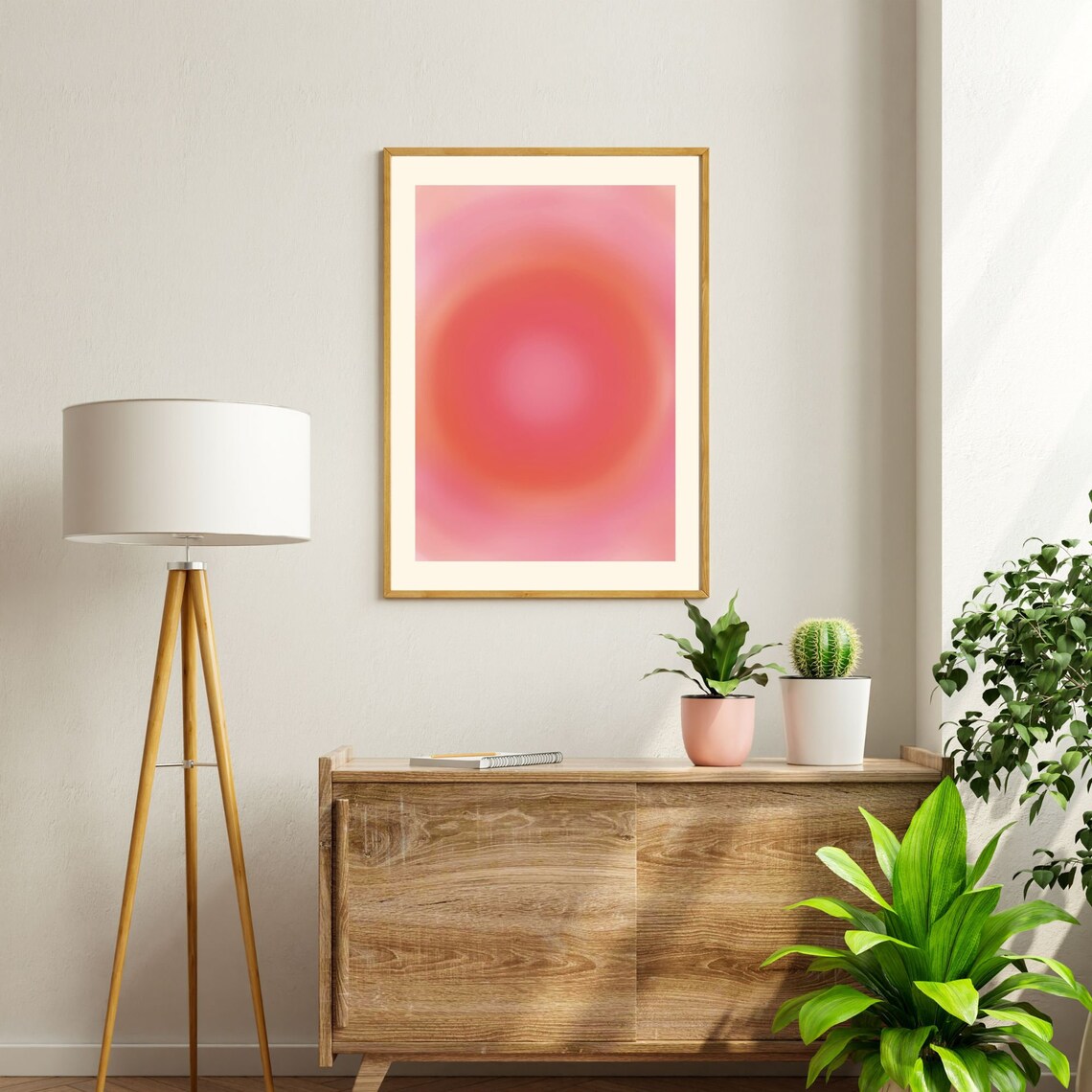 Pink Aura Gradient Orb Minimal Spiritual Decorative Art Poster - Image 2