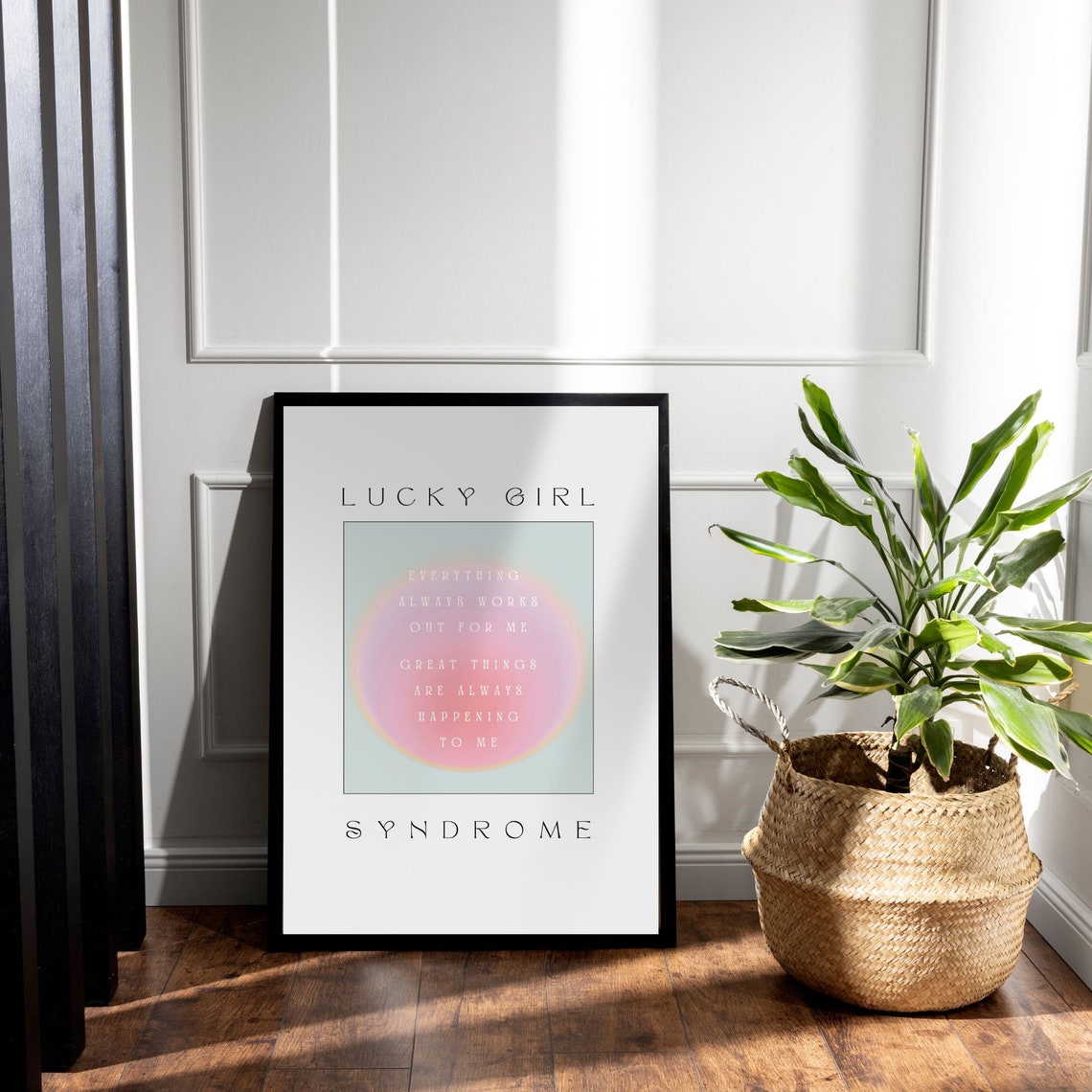 Lucky Girl Syndrome Art Print Lucky Girl Quote Aura Poster Trendy Wall Art Manifestation Poster Aesthetic Print - Image 2