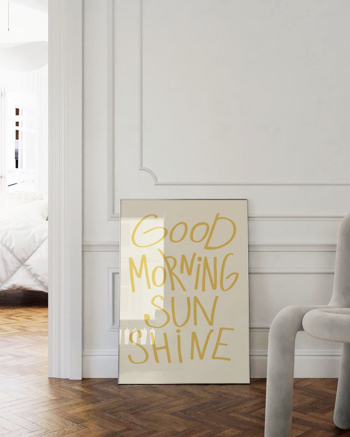 Good Morning Sunshine Mustard Yellow Happy Morning Quote Poster - Image 3