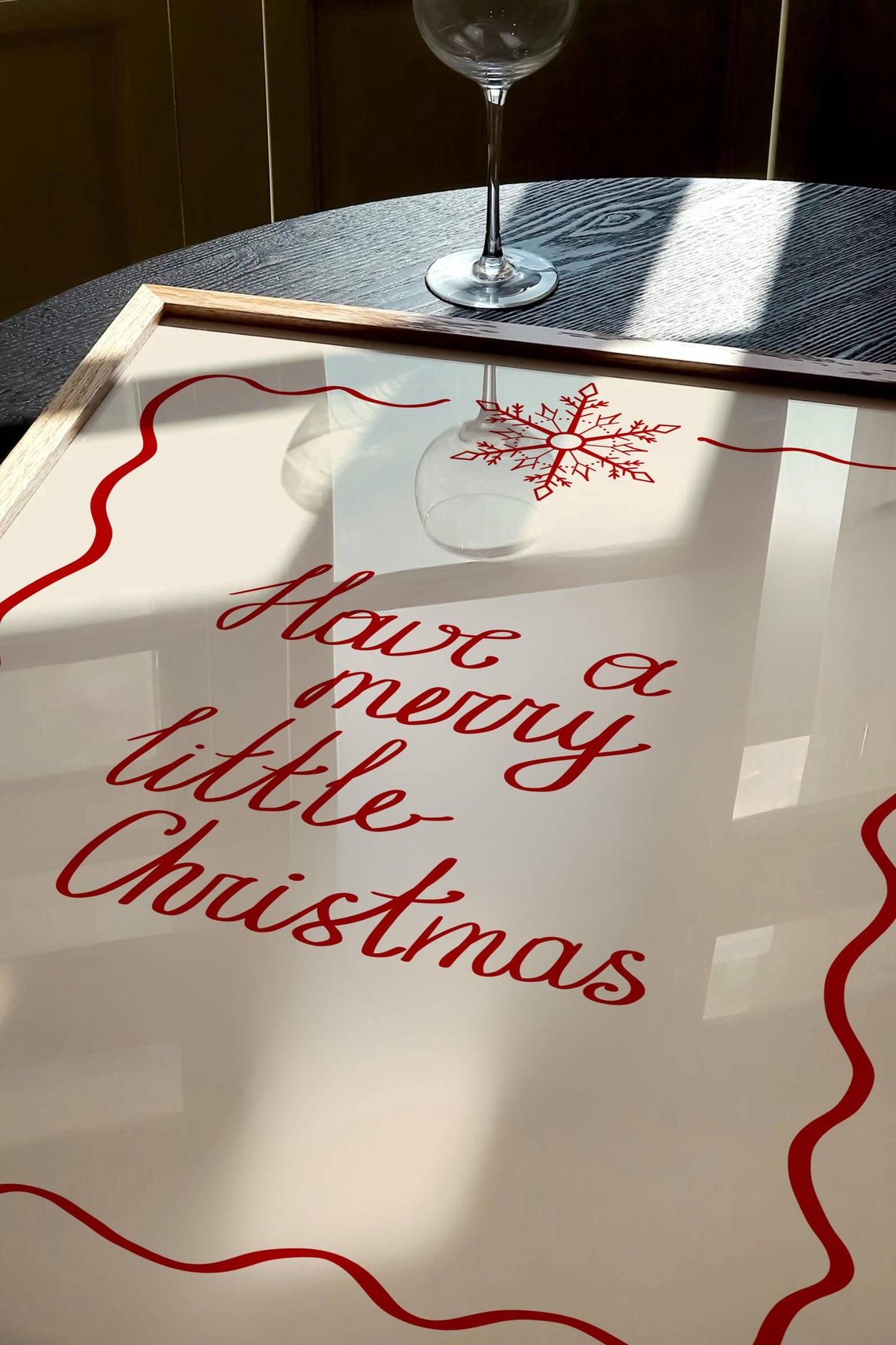 Have A Merry Little Christmas Red Script Snowflake Border Poster - Image 3