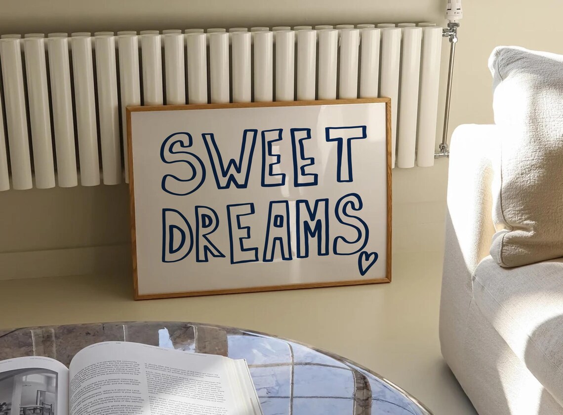 Sweet Dreams Print, Mid-Century Bedroom Art Print - Image 3