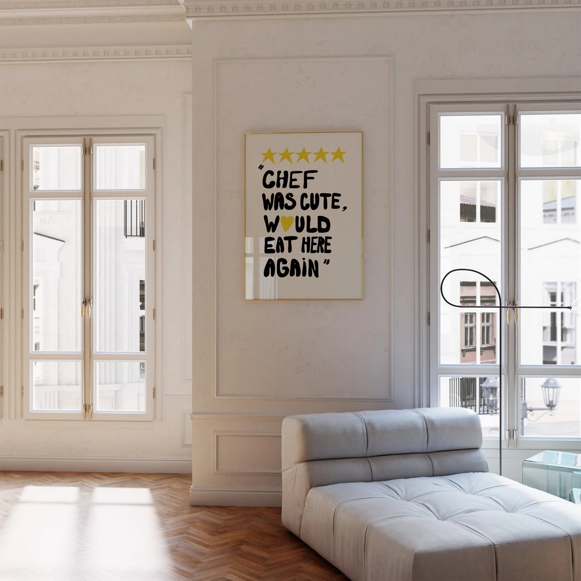 Chef Was Cute Five Star Kitchen Humor Funny Review Quote Poster - Image 2