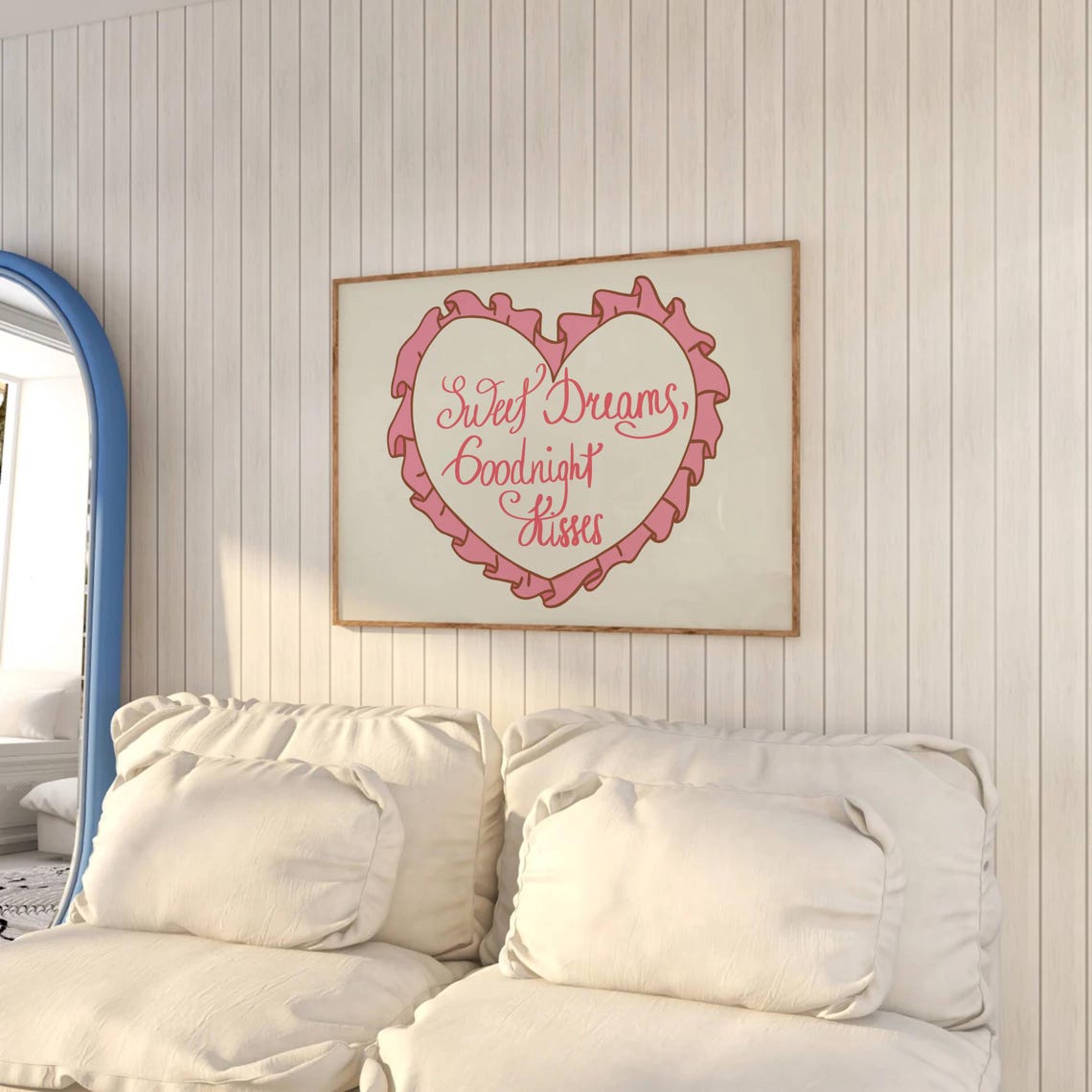 Sweet Dreams Print Above Bed Horizontal Trendy Coquette Dorm Room Prints Teen Girl Bedroom Wall Art College Apartment Aesthetic Printables - Image 3