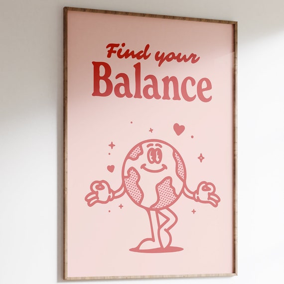 Find Your Balance Retro Yoga Art Print