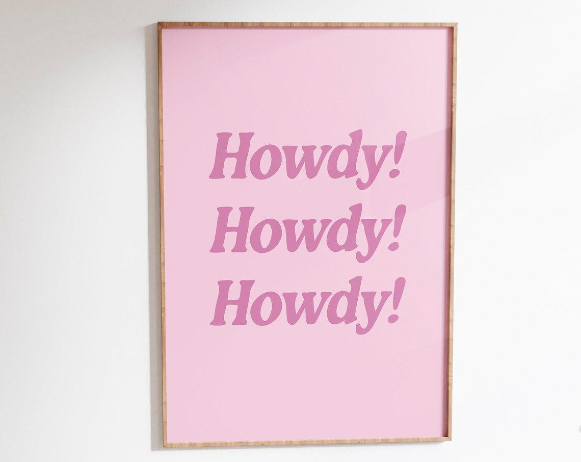 Howdy Western Art Print, Vintage Cowboy Cowgirl