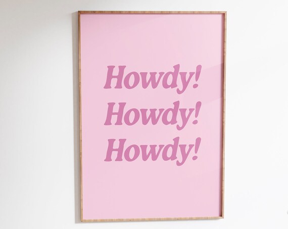 Howdy Western Art Print, Vintage Cowboy Cowgirl