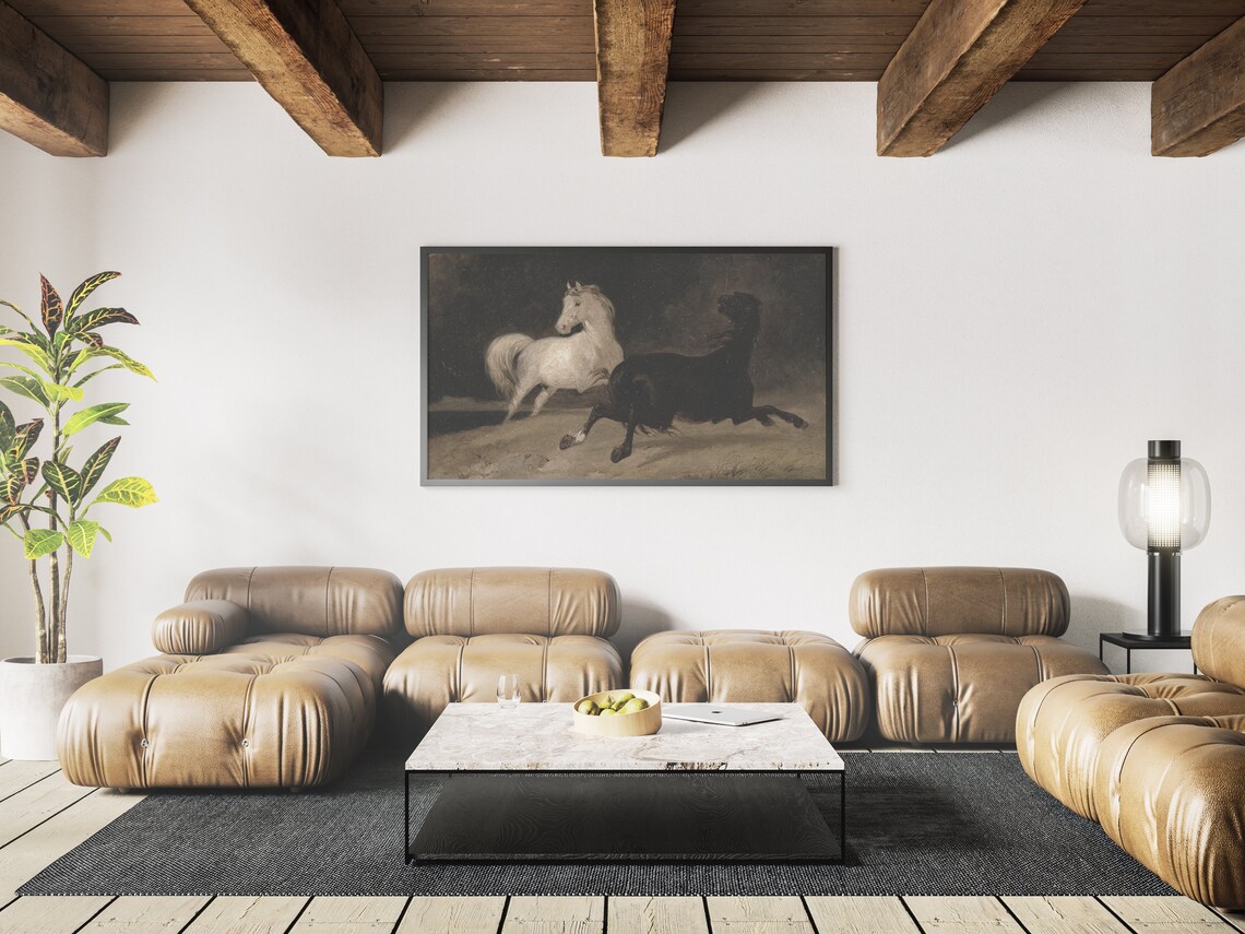 Classic Horses Painting, Farmhouse Art Print - Image 3