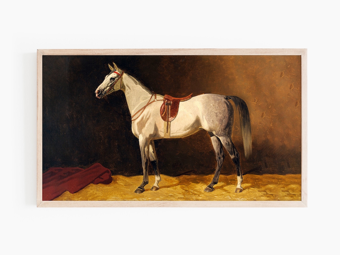 Vintage Horse Painting Art Print, Frame TV - Image 2