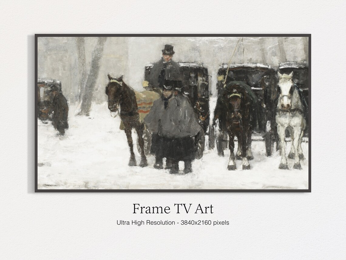 Rustic Winter Vintage Christmas For Tv Art