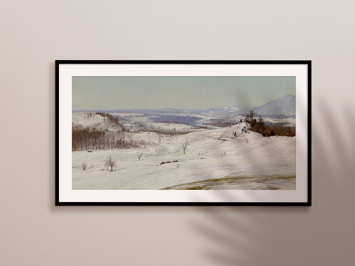 Frame Tv Art Christmas Winter Oil Landscape Vintage Painting Art For Tv Winter Christmas Art Instant - Image 2