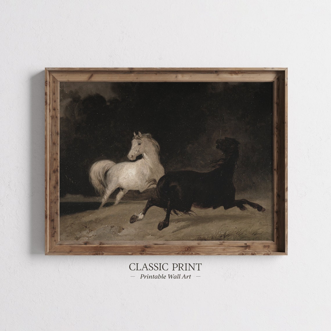 Vintage Horses Painting Art Print