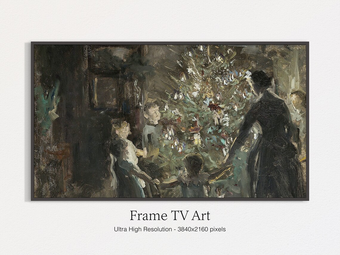 Christmas Winter Painting Vintage Art Print