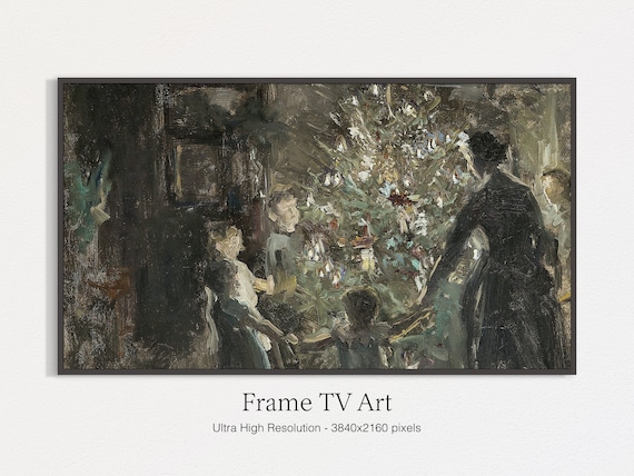 Christmas Winter Painting Vintage Art Print