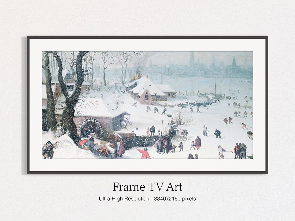 Winter Christmas Art Snow In The City Oil Painting - Image 4