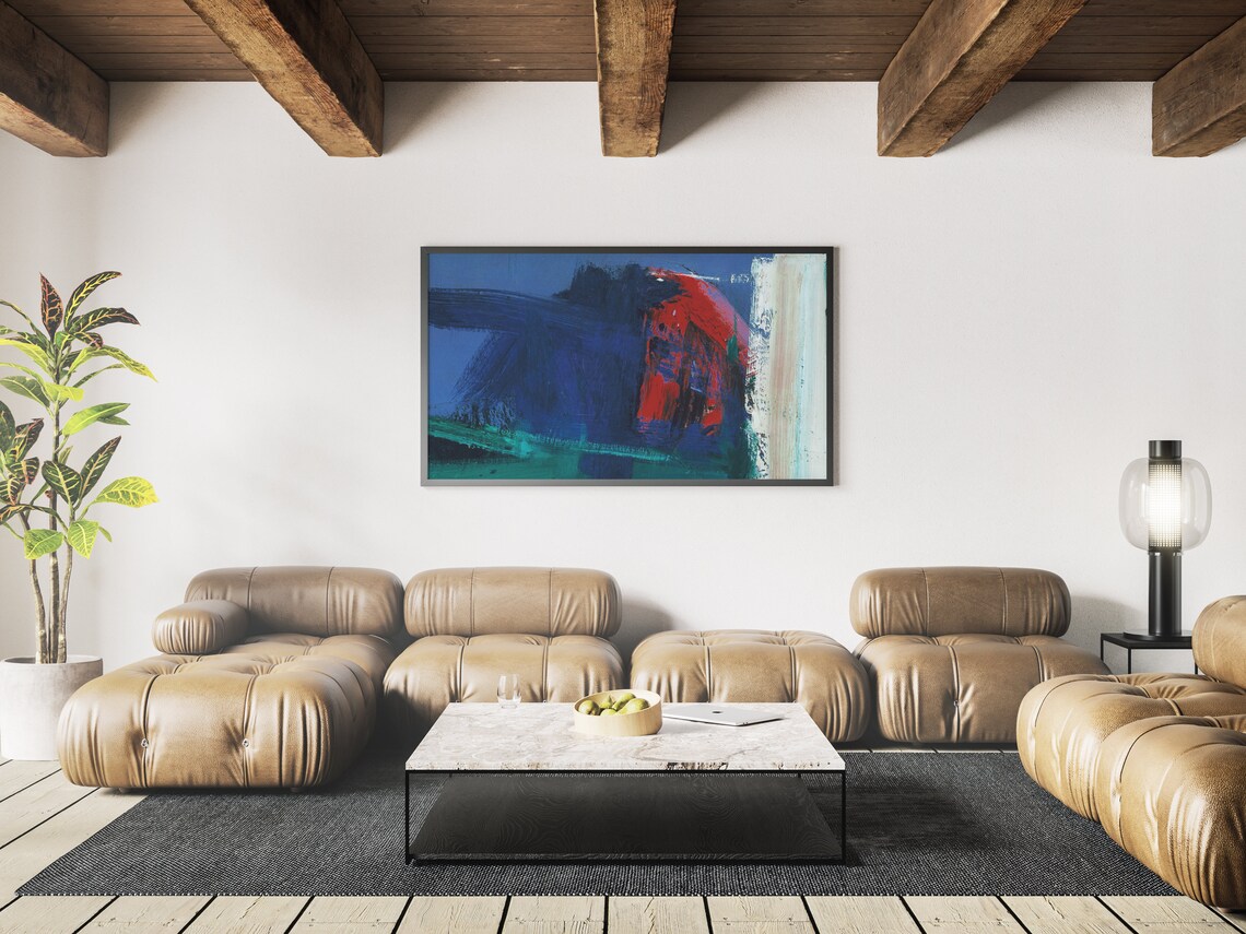 Blueberry Eyes Abstract Art, Oil Painting Print - Image 4