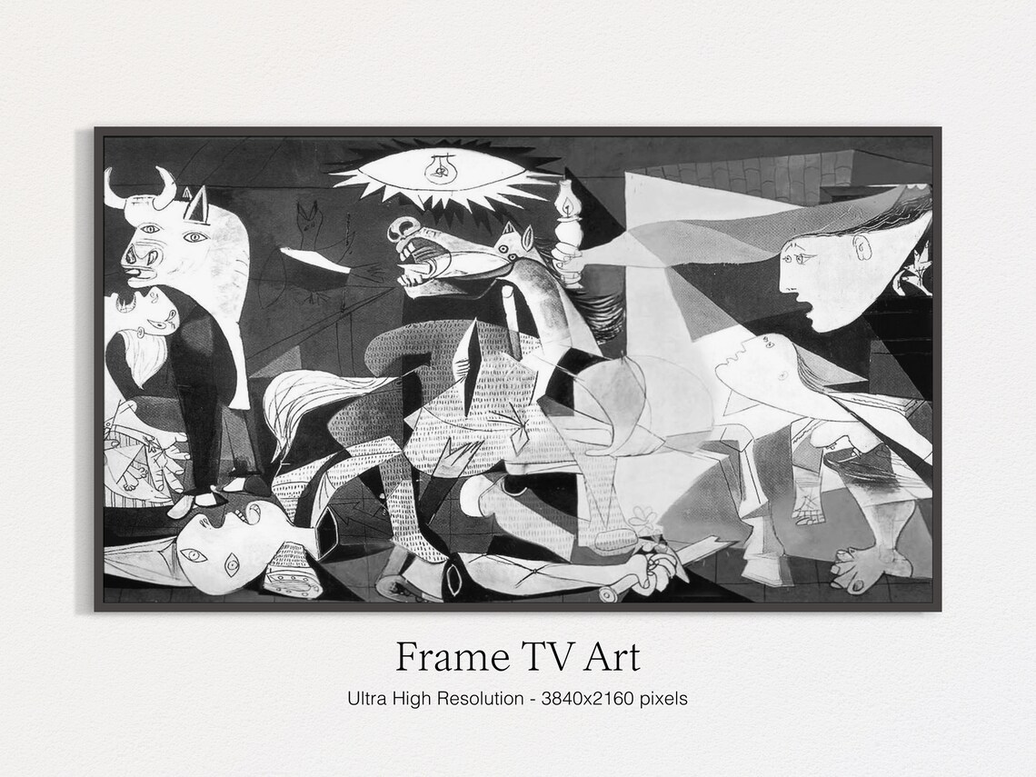 Picasso Guernica Black White Cubist Masterpiece Iconic Anti War Art Poster