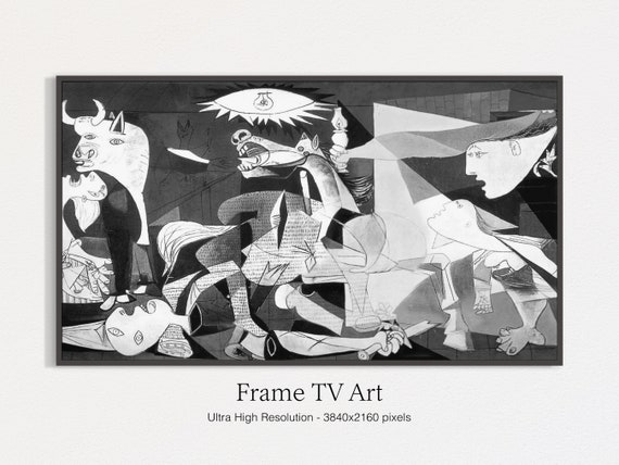Frame Tv Art Pablo Picasso Guernica Art Black And White Abstract Painting Modern Art Instant