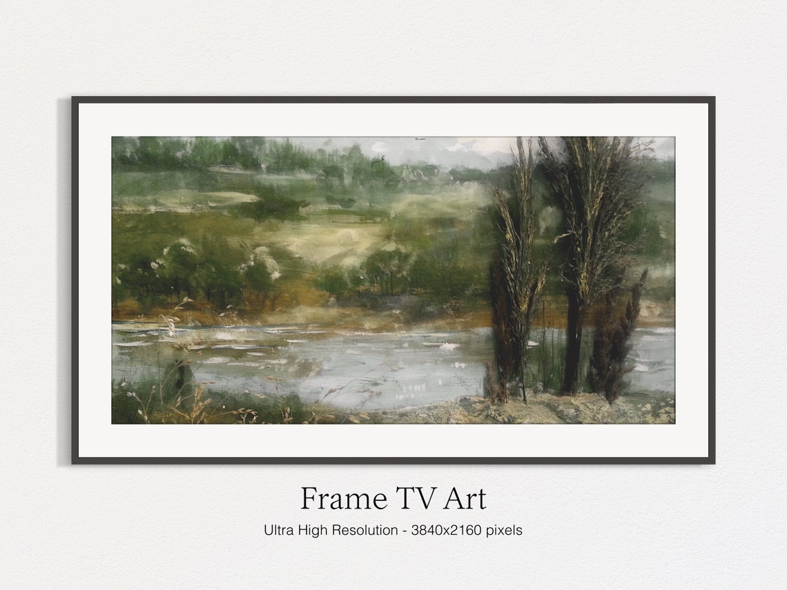 Frame Tv Art Vintage Pond Landscape Painting Tv Art Instant - Image 5