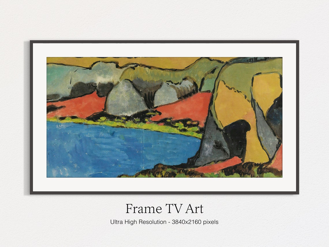 Fauvist Abstract Landscape Bold Colorful Cliffs Coastal Art Poster - Image 5