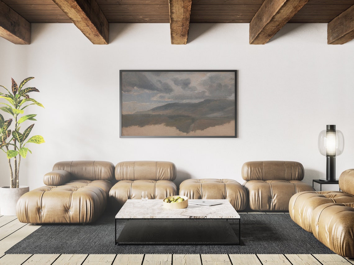 Frame Tv Vintage Art Vintage Muted Landscape Painting Vintage Rustic Decor - Image 3