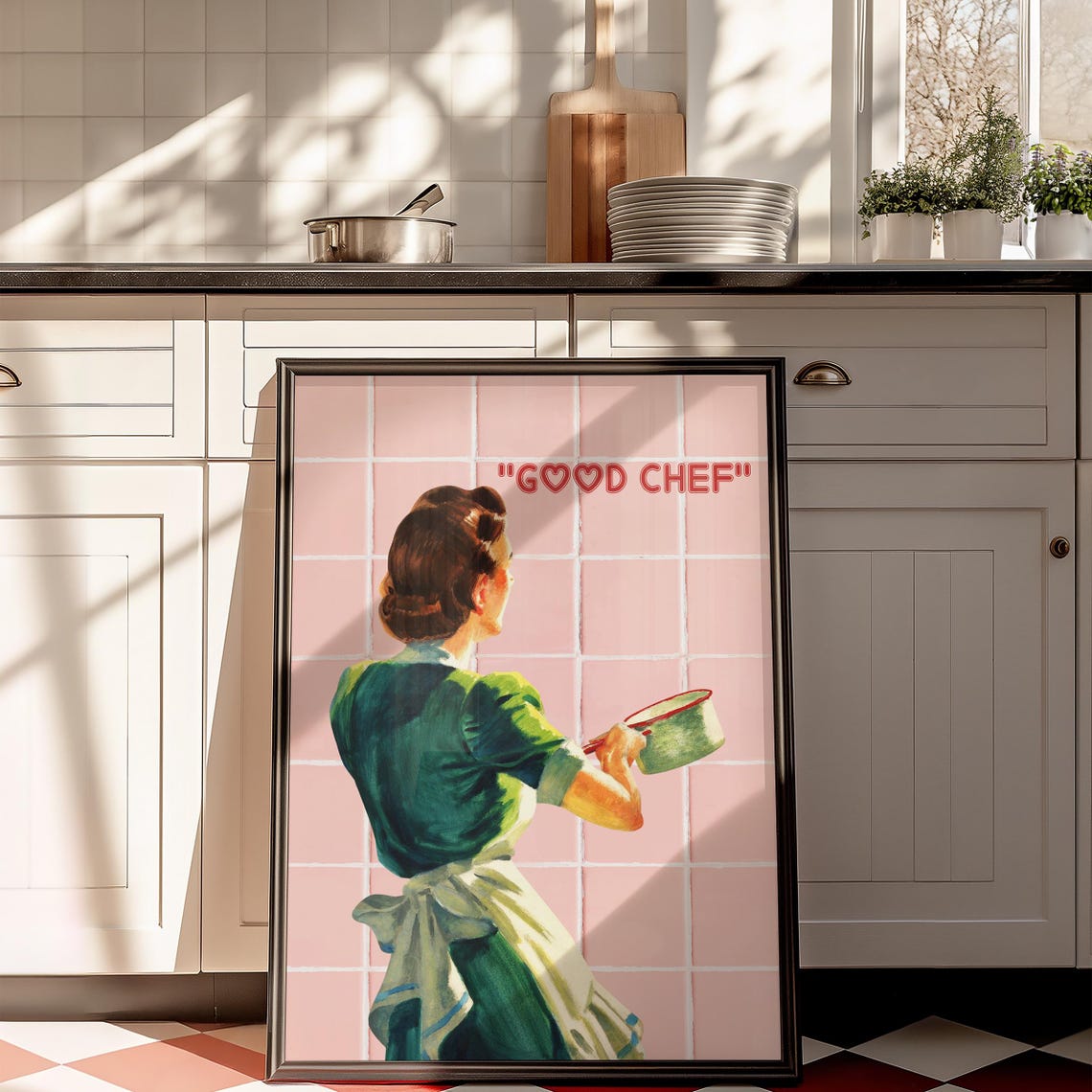 Good Chef Charming Retro Vintage Housewife Cooking Kitchen Wall Art - Image 5