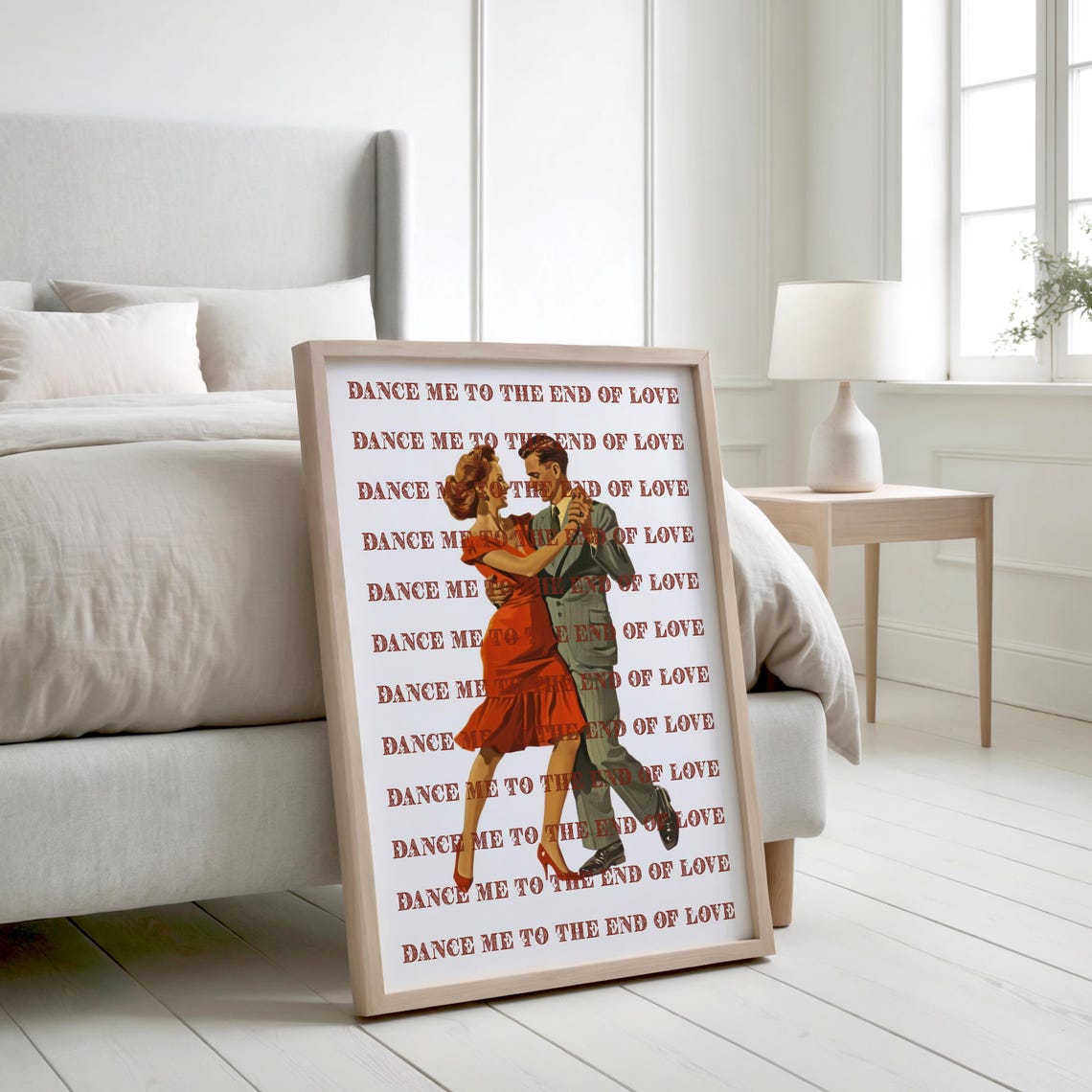 Dance Me to the End of Love Vintage Retro Dancing Couple Wall Art