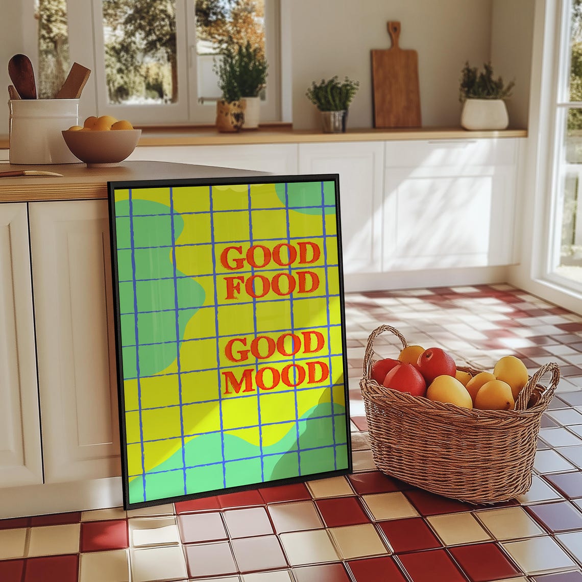 Good Food Good Mood Kitchen Poster Aesthetic Kitchen Decor Cute Cooking Art Kitchen Wall Art Print Chef Quote Wall Art - Image 6