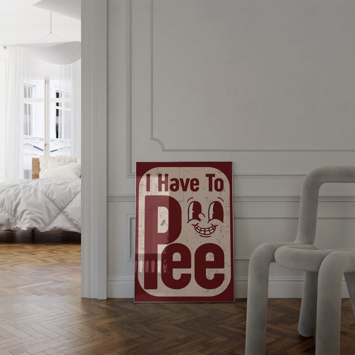 I Have To Pee Funny Retro Bathroom Sign Humor Decor Wall Poster - Image 5