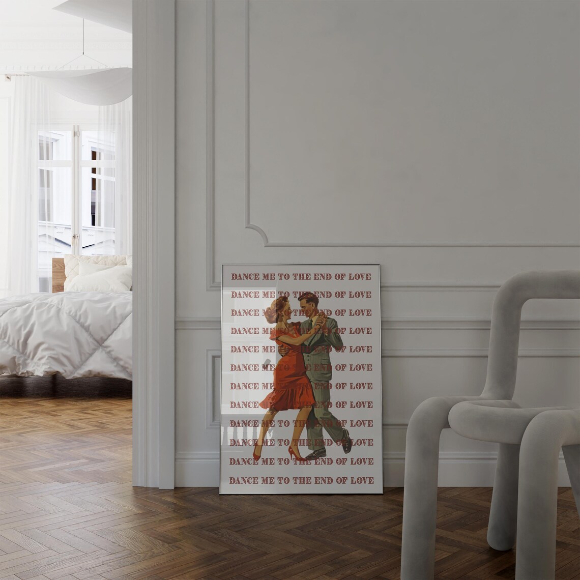 Dance Me to the End of Love Vintage Retro Dancing Couple Wall Art - Image 5