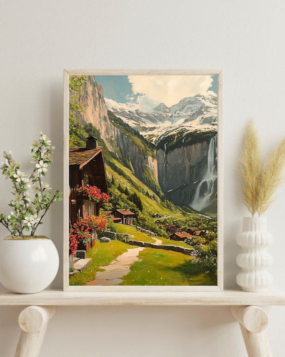 Lauterbrunnen Switzerland Travel Poster