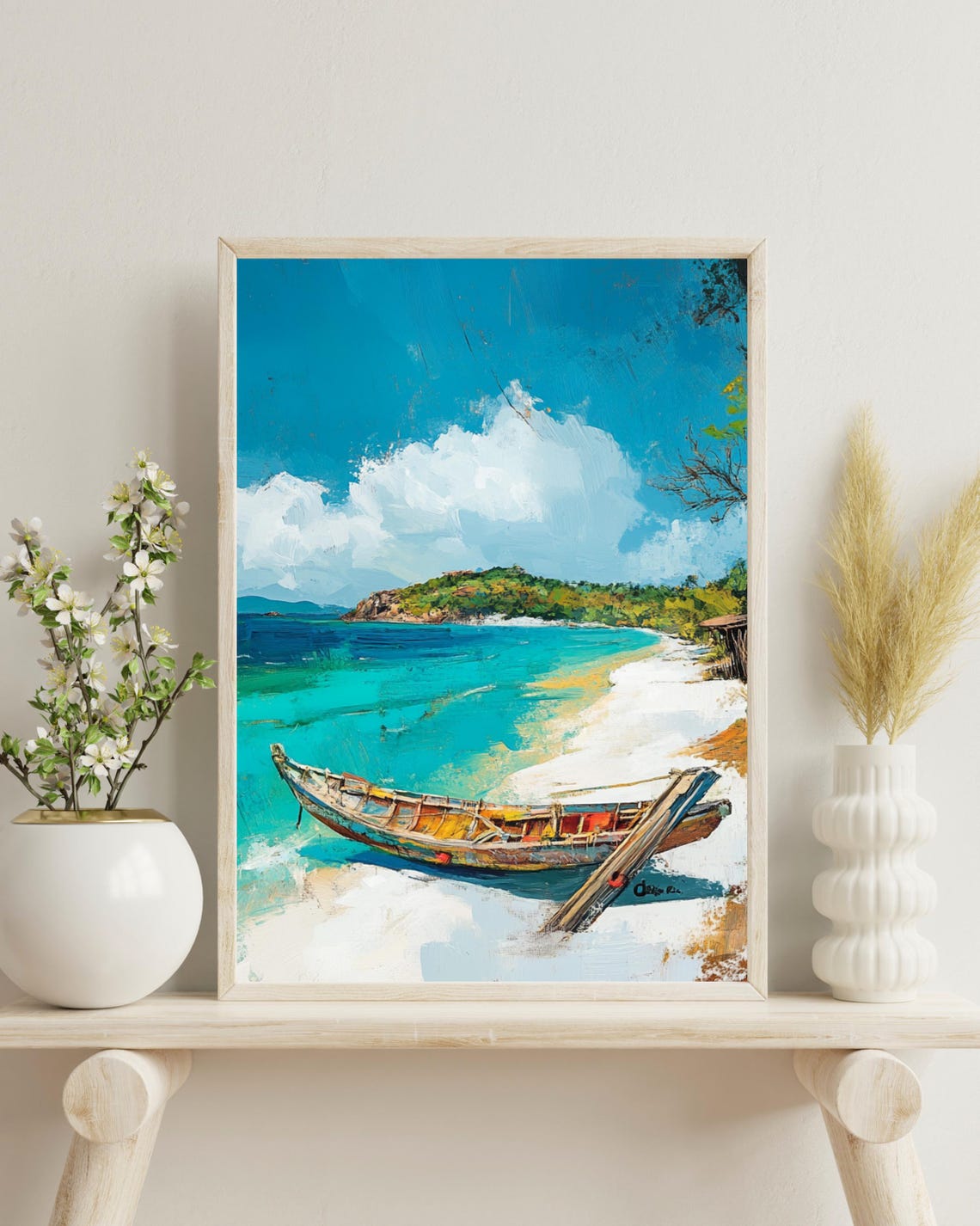 Nosy Ankao Travel Poster, Madagascar Tropical Beach