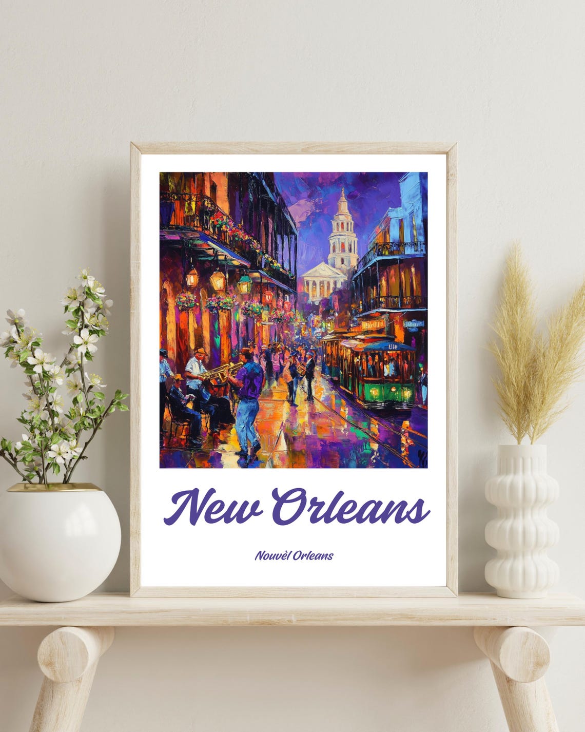 New Orleans Poster, French Quarter Christmas Gift