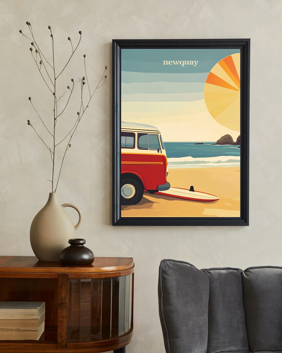 Newquay Cornwall Vintage Travel Poster, Surf Art - Image 2