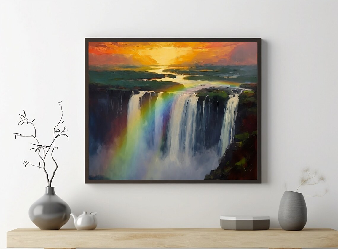 Victoria Falls Travel Poster, Zimbabwe Africa