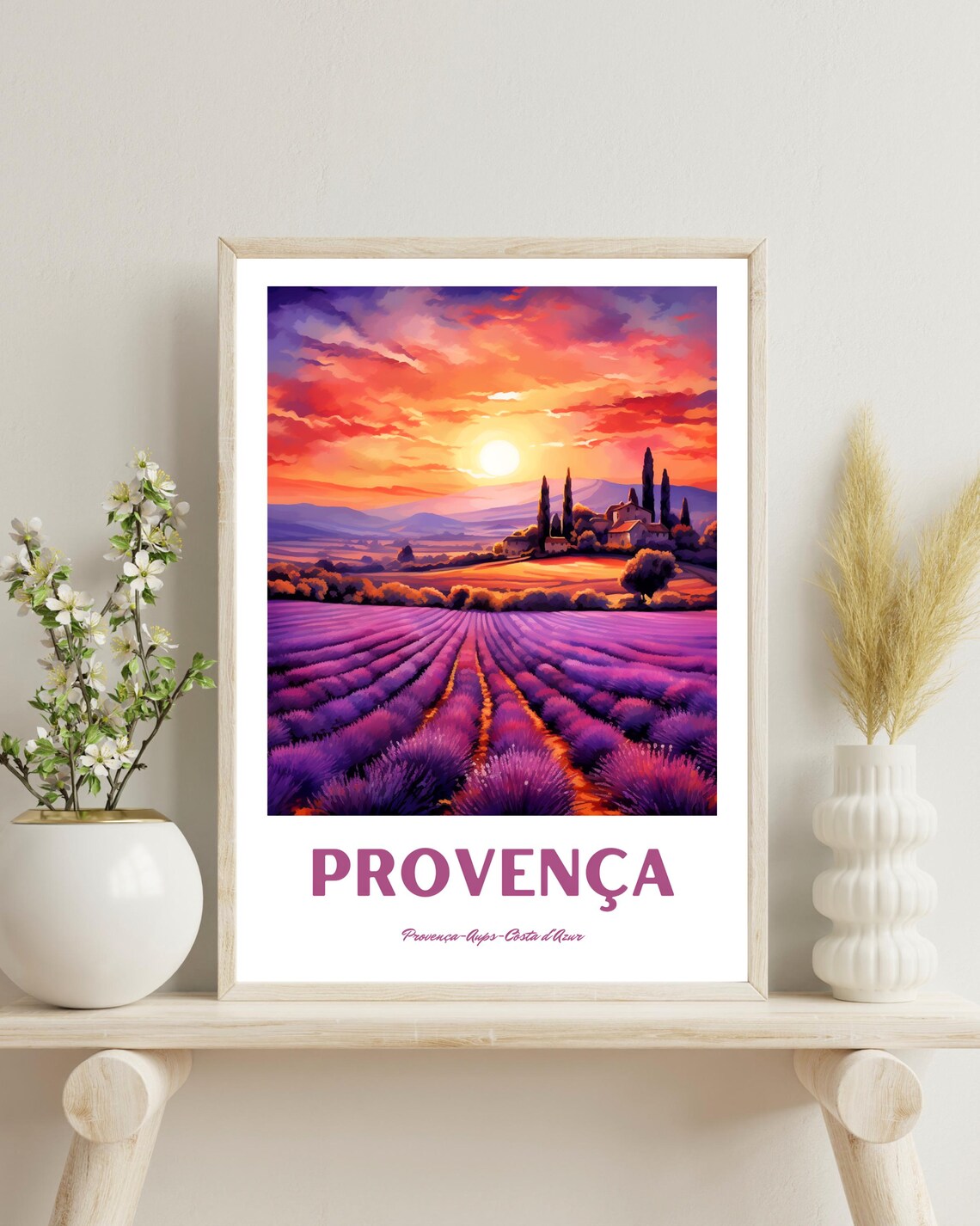 Provence Lavender Field - Vintage Travel Poster